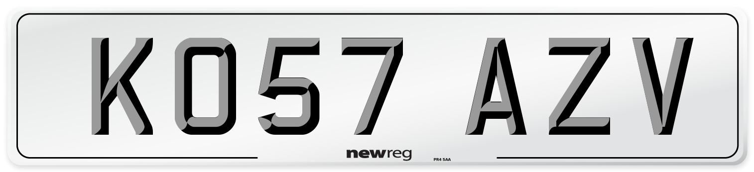 KO57 AZV Number Plate from New Reg
